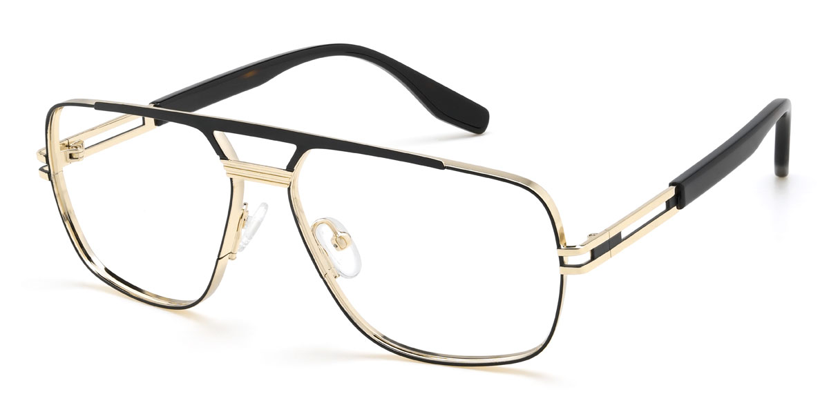 Gold Black Landyn Glasses - Aviator Glasses