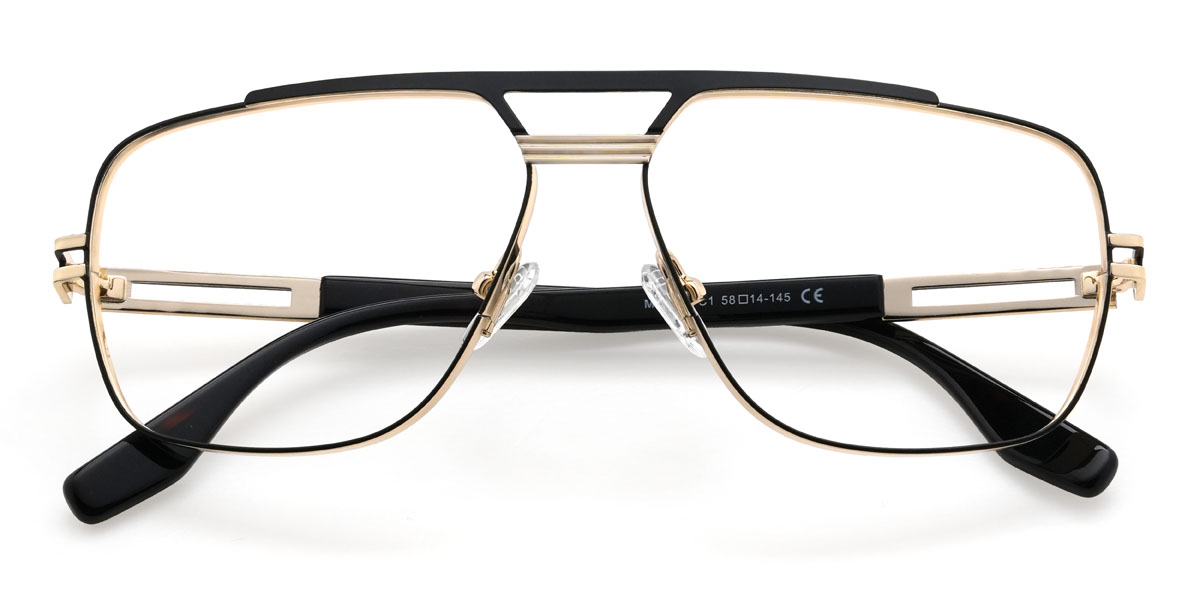 Gold Black Landyn Glasses - Aviator Glasses
