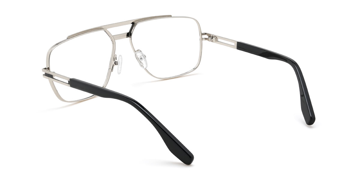 Black Silver Landyn Glasses - Aviator Glasses