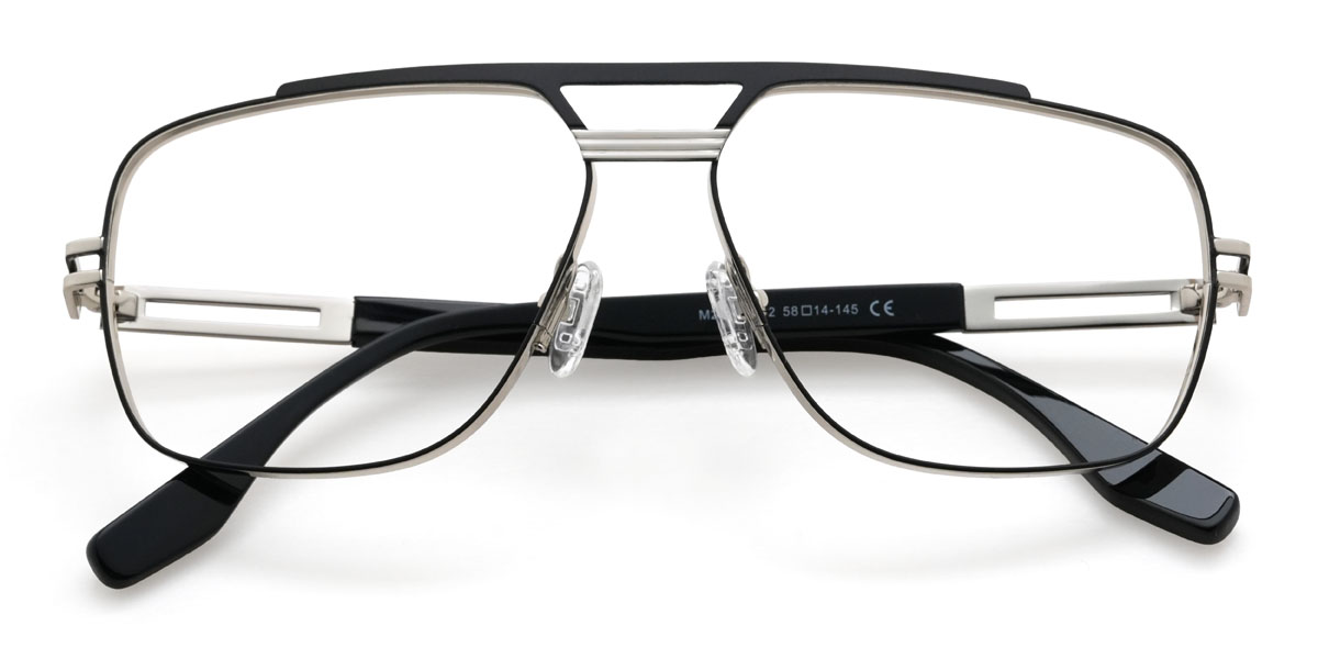Black Silver Landyn Glasses - Aviator Glasses
