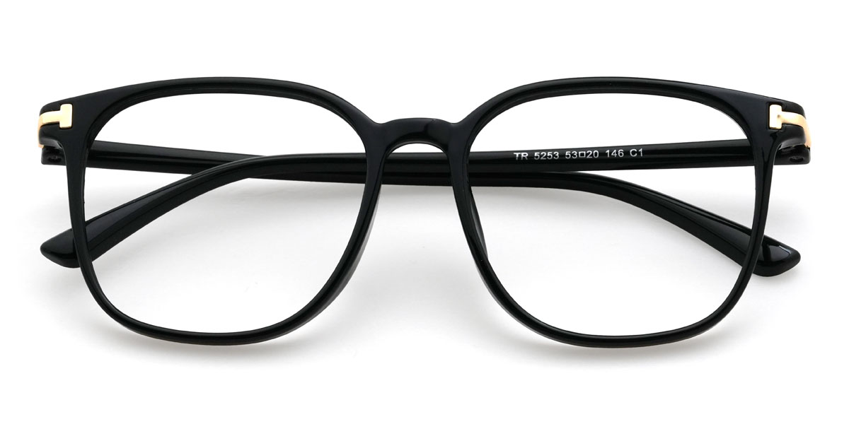 Black Khalani Glasses - Square Glasses