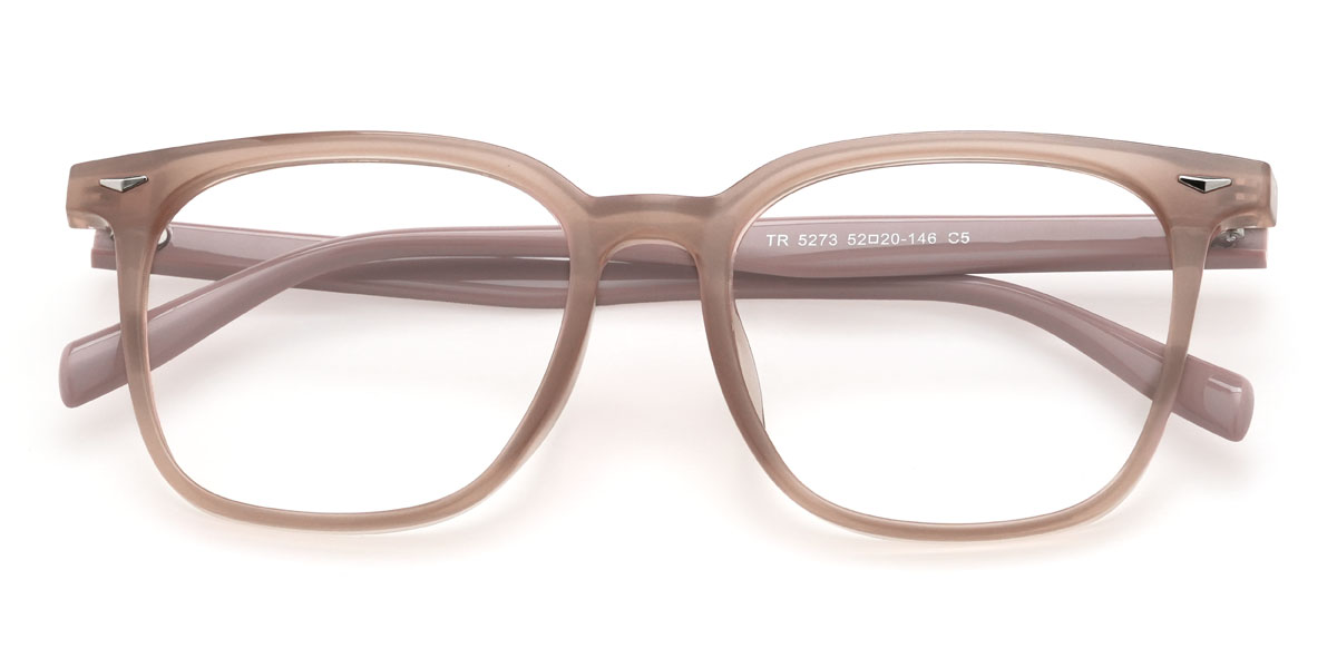 Nude Pink Lottie Glasses - Square Glasses