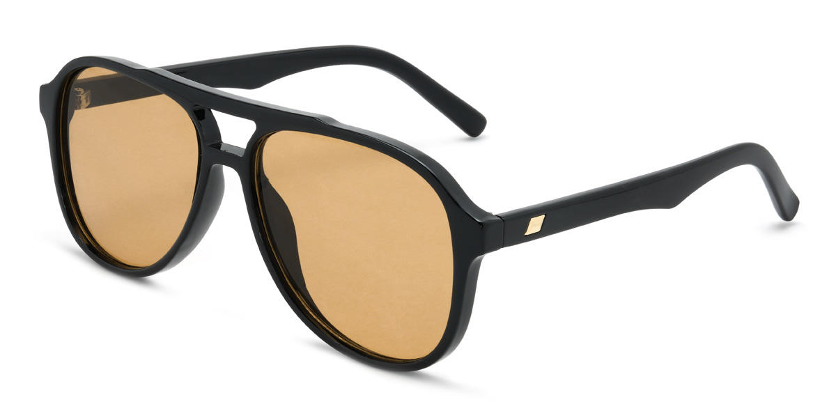 Black Brown Mourad Glasses - Aviator Sunglasses