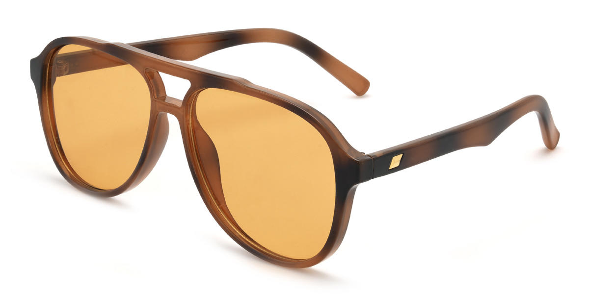 Tortoiseshell Orange Mourad Glasses - Aviator Sunglasses