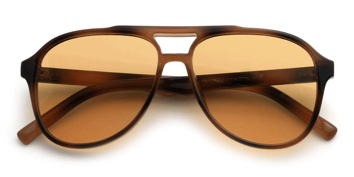 Tortoiseshell Orange Mourad Glasses - Aviator Sunglasses