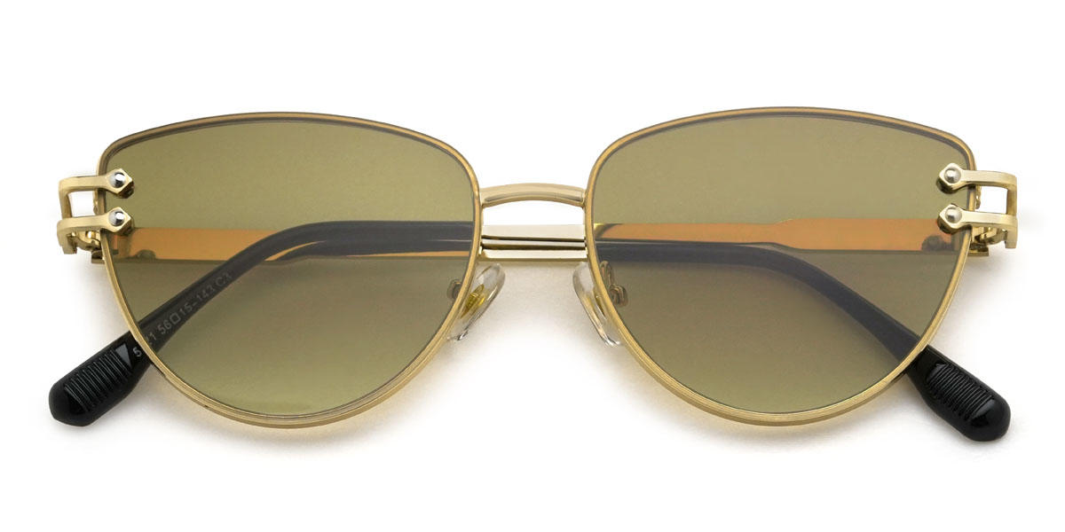 Gold Gradual Green Jacia Glasses - Cat Eye Sunglasses