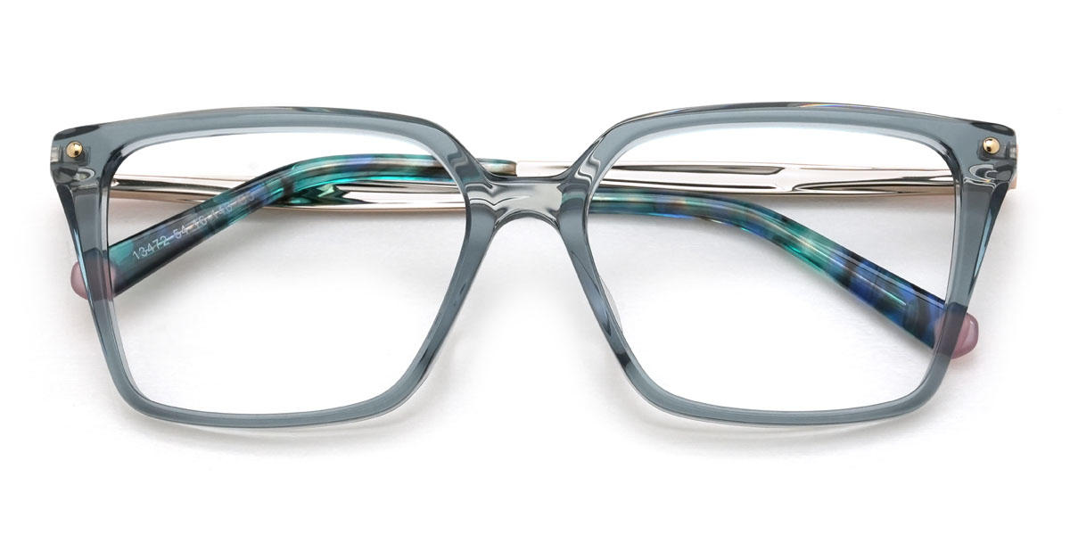 Mint Blue Emersyn Glasses - Rectangle Glasses