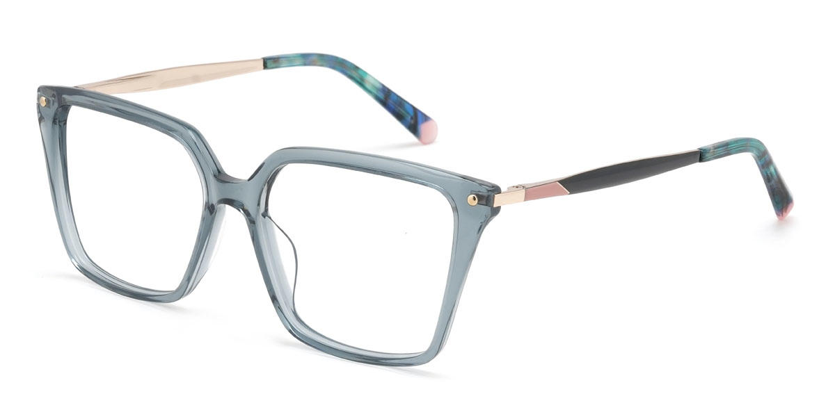 Mint Blue Emersyn Glasses - Rectangle Glasses
