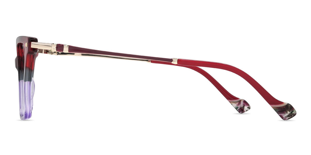 Red Purple Oaklynn Glasses - Rectangle Glasses