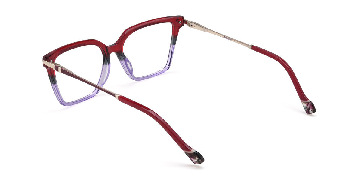 Red Purple Oaklynn Glasses - Rectangle Glasses