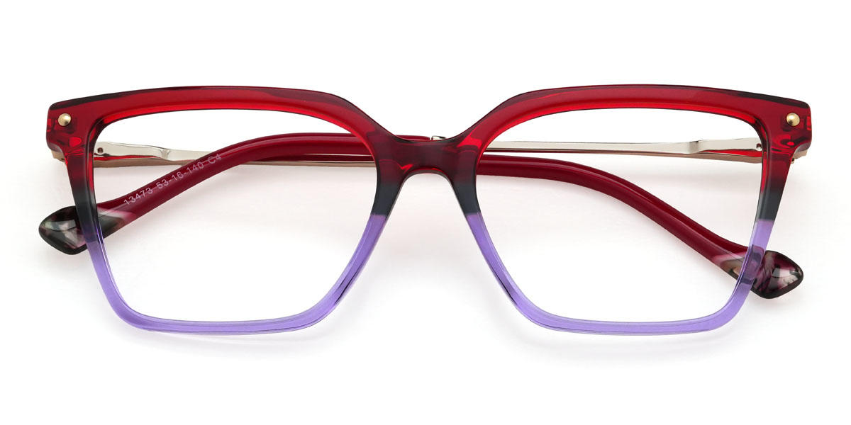 Red Purple Oaklynn Glasses - Rectangle Glasses