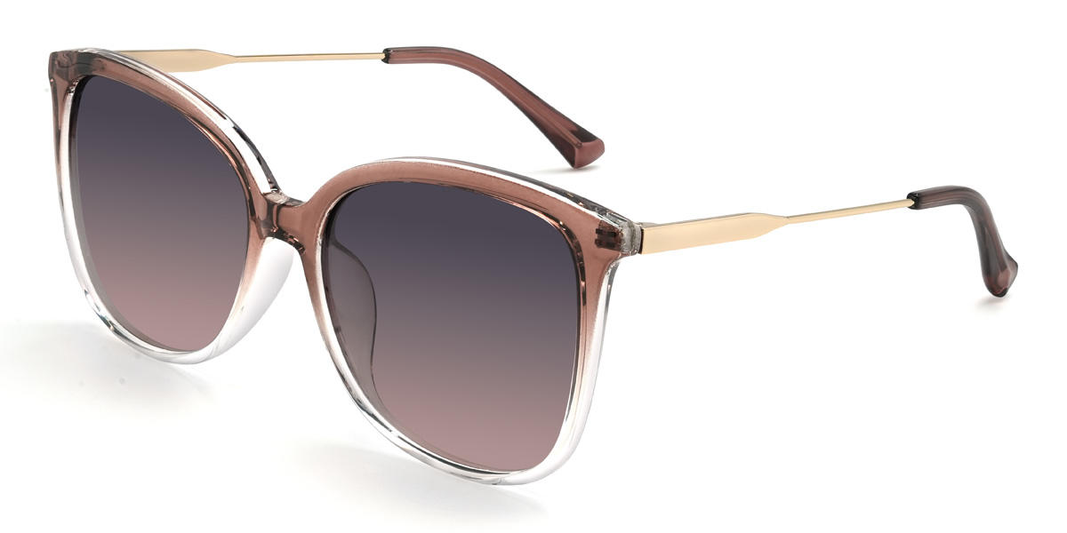 Gradient Brown Gradual Purple Annabella Glasses - Square Sunglasses