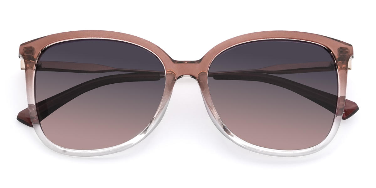 Gradient Brown Gradual Purple Annabella Glasses - Square Sunglasses