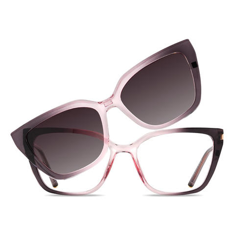 Gris Rosa Jaelyn - Cat Eye Clip-On Sunglasses