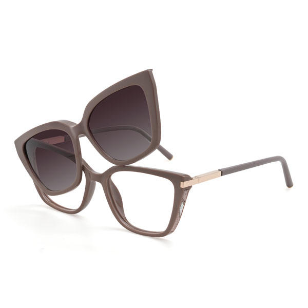 Cameo barna Jaelyn Szemüveg - Cat Eye Clip-On Sunglasses