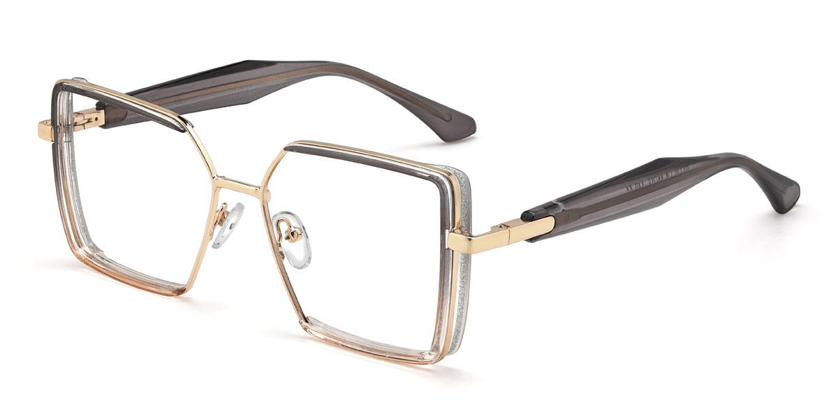 Grey Pink Aarush Glasses - Square Glasses