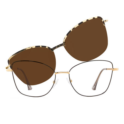 Negro Melani - Cat Eye Clip-On Sunglasses