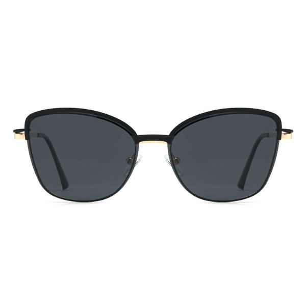 Gold Schwarz Melani Brille - Cat Eye Clip-On Sunglasses