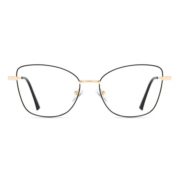 Gold Schwarz Melani Brille - Cat Eye Clip-On Sunglasses