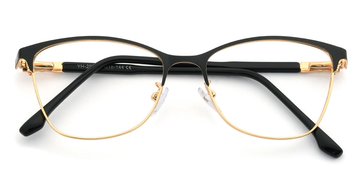 Gold Black Ameerah Glasses - Cat Eye Glasses