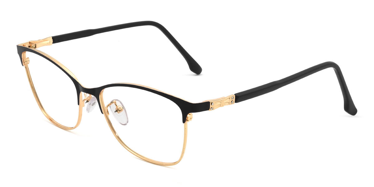 Gold Black Ameerah Glasses - Cat Eye Glasses