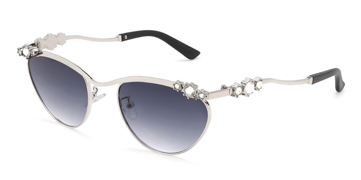 Silver Gradual Purple Navia Glasses - Cat Eye Sunglasses