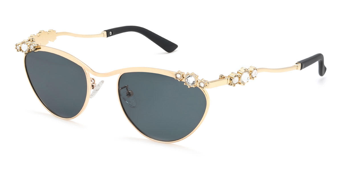 Gold Grey Navia Glasses - Cat Eye Sunglasses