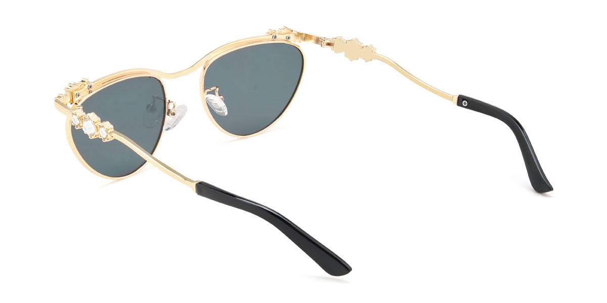 Gold Grey Navia Glasses - Cat Eye Sunglasses