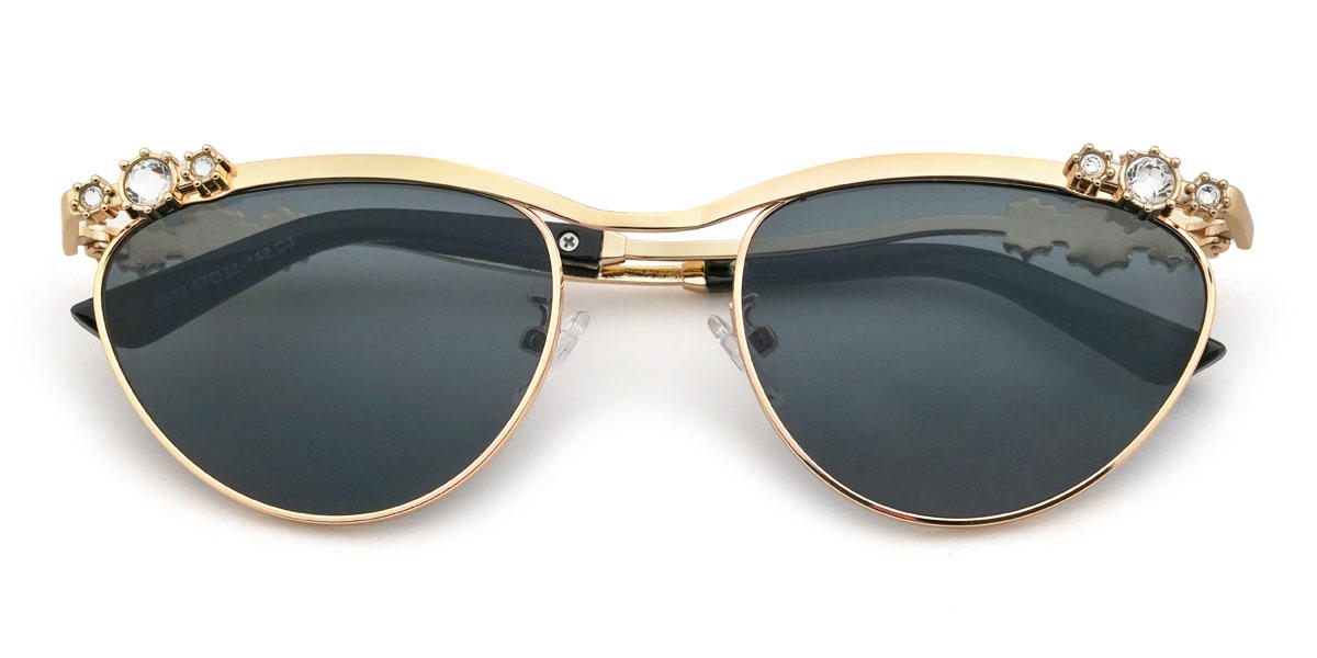 Gold Grey Navia Glasses - Cat Eye Sunglasses