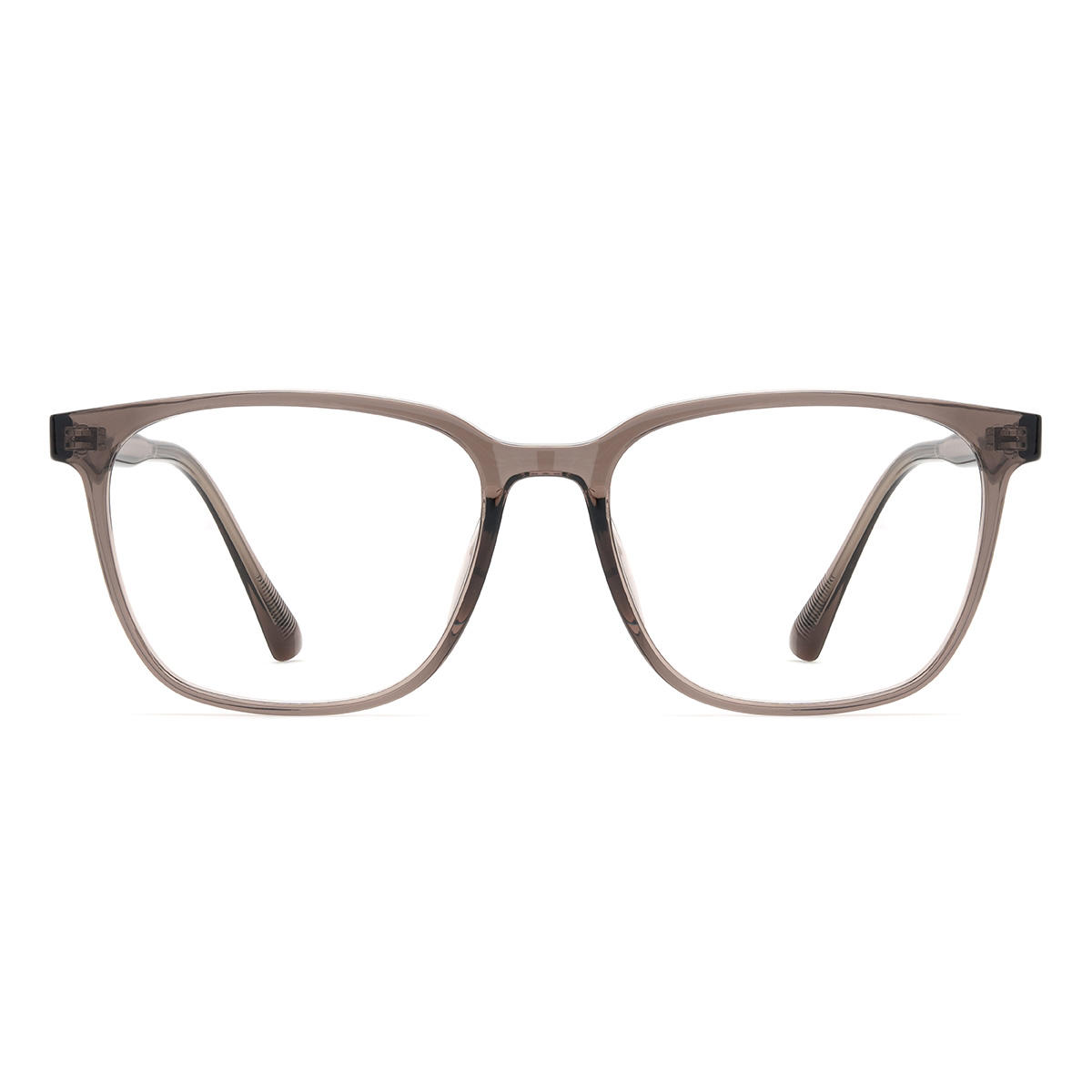 Gold Brown Brodie Glasses - Rectangle Clip-On Sunglasses
