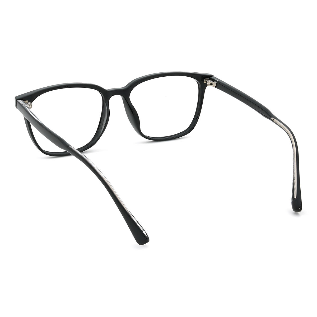 Black Grey Brodie Glasses - Rectangle Clip-On Sunglasses