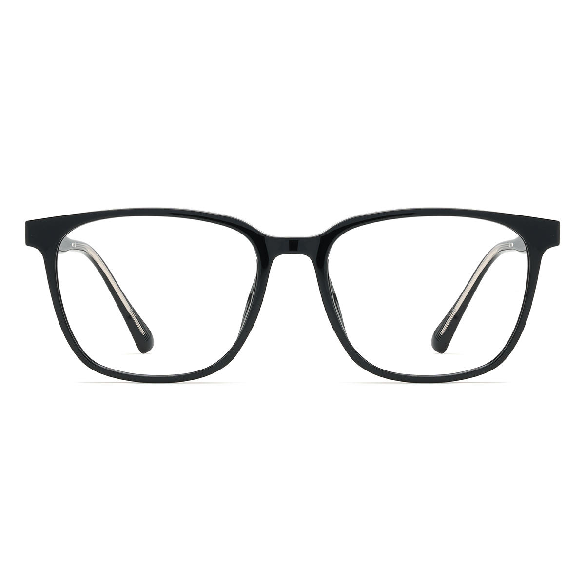 Black Grey Brodie Glasses - Rectangle Clip-On Sunglasses