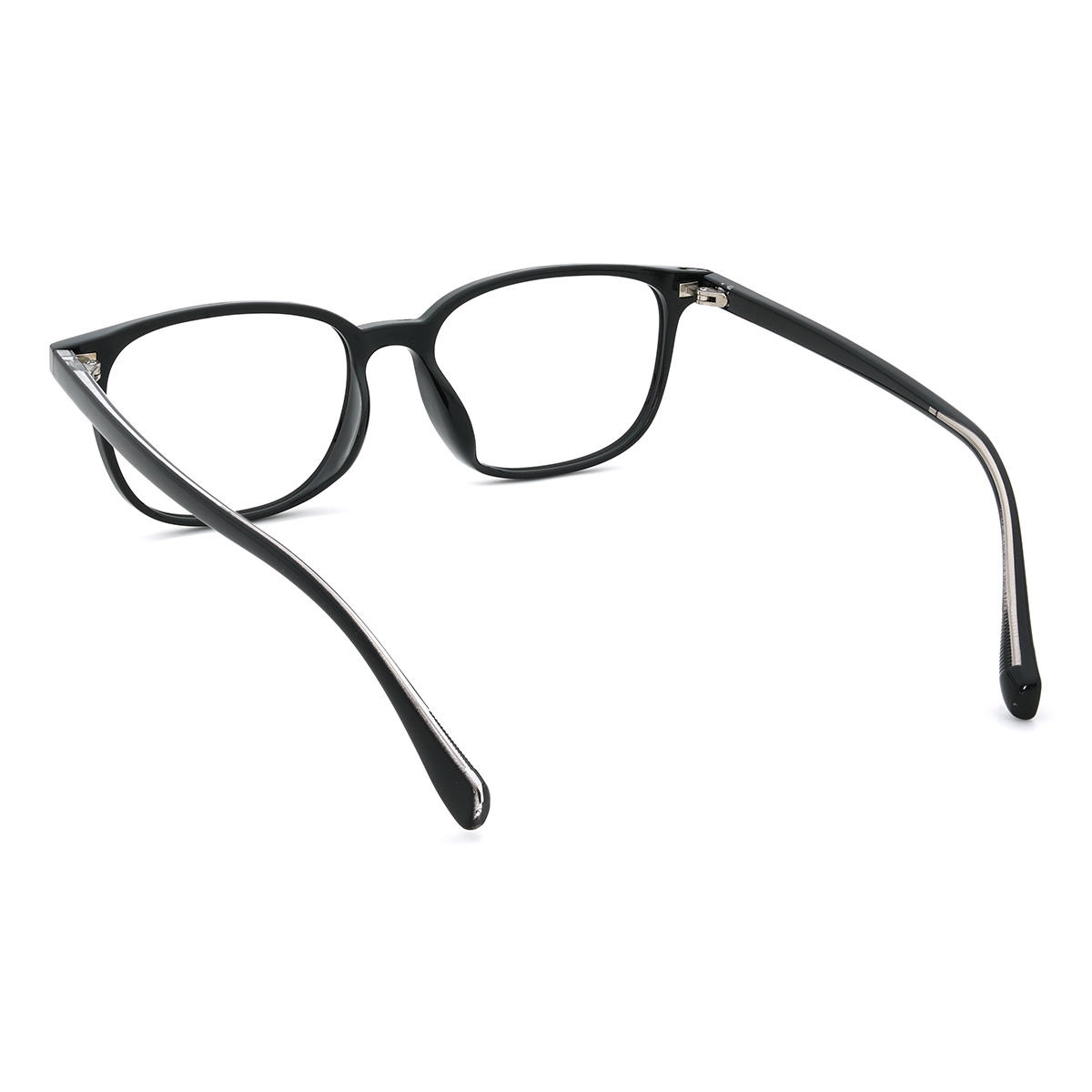 Black Grey Alvaro Glasses - Rectangle Clip-On Sunglasses
