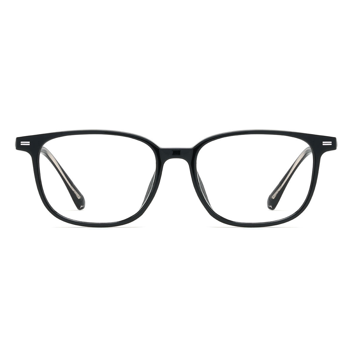 Black Grey Alvaro Glasses - Rectangle Clip-On Sunglasses