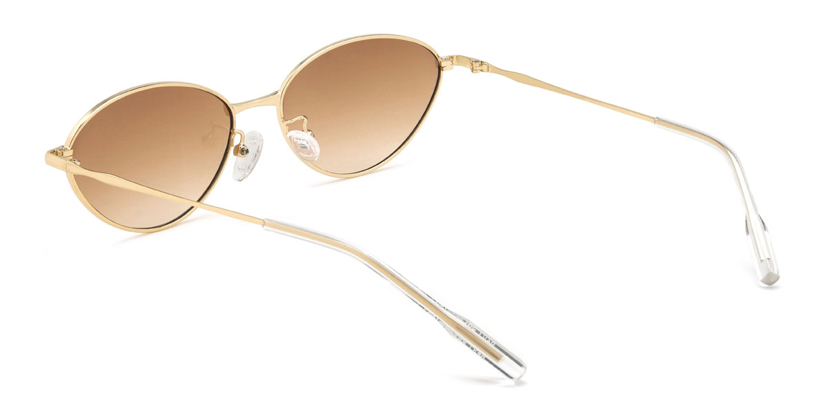 Gold Braun Hnesty Brille - Oval Sunglasses