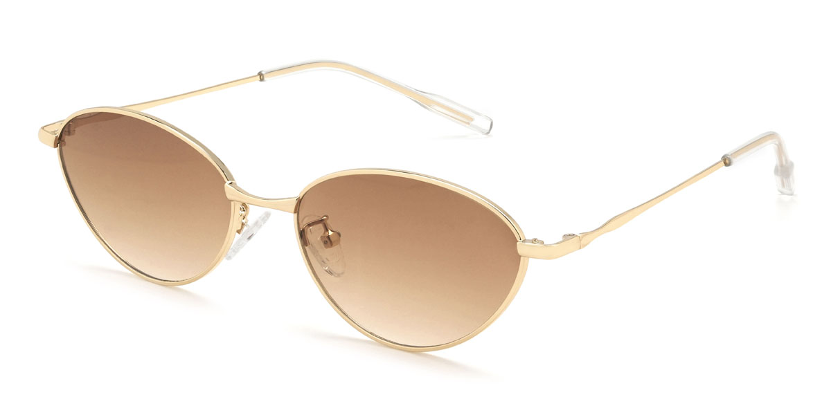 Gold Braun Hnesty Brille - Oval Sunglasses