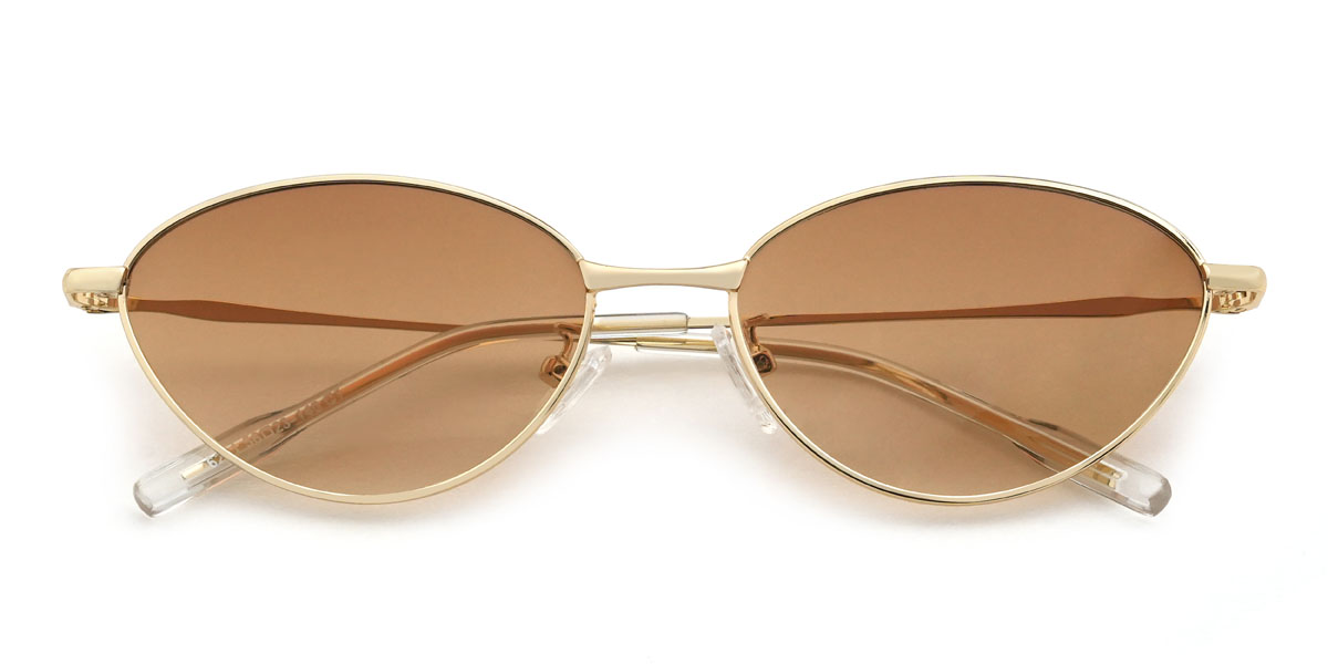 Gold Braun Hnesty Brille - Oval Sunglasses