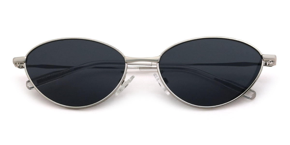 Silver Grey Hnesty Glasses - Oval Sunglasses