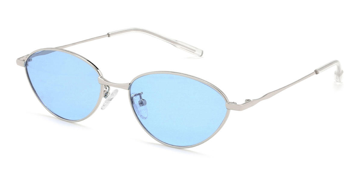 Silber Blau Hnesty Brille - Oval Sunglasses