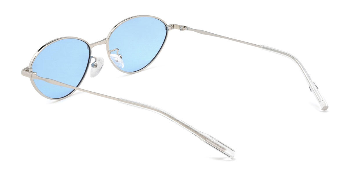 Silber Blau Hnesty Brille - Oval Sunglasses