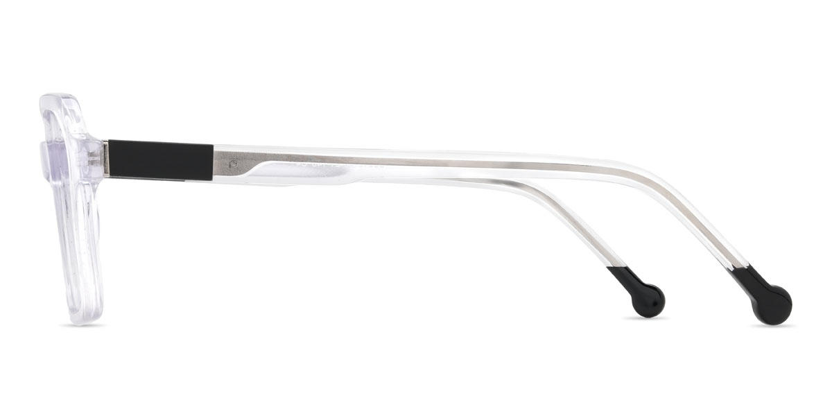 Clear Purple Alistair Glasses - Rectangle Glasses