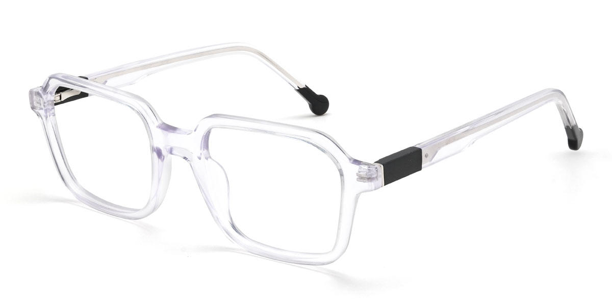 Clear Purple Alistair Glasses - Rectangle Glasses
