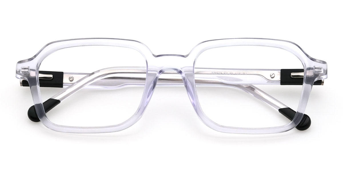 Clear Purple Alistair Glasses - Rectangle Glasses