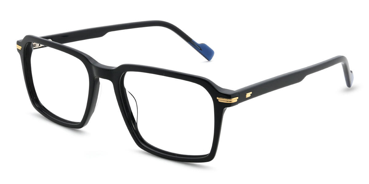 Black Vincenzo Glasses - Rectangle Glasses