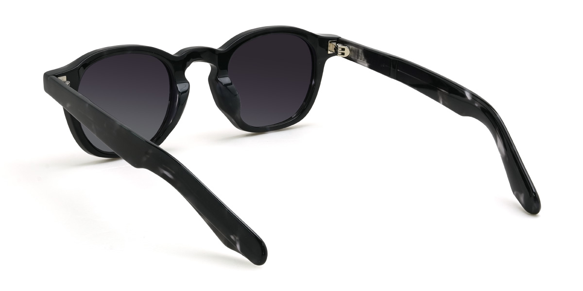 Black Gradual Purple Breyon Glasses - Oval Sunglasses