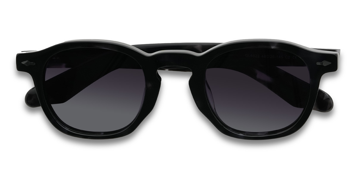 Black Gradual Purple Breyon Glasses - Oval Sunglasses