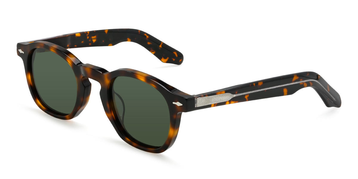 Tortoiseshell Dark Green Breyon Glasses - Oval Sunglasses