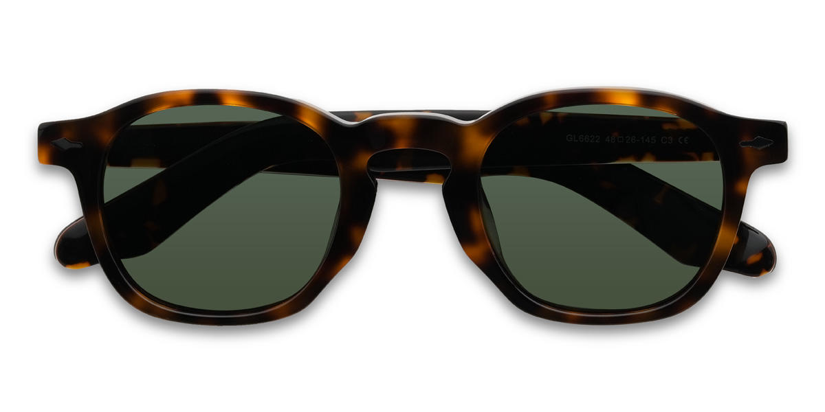 Tortoiseshell Dark Green Breyon Glasses - Oval Sunglasses