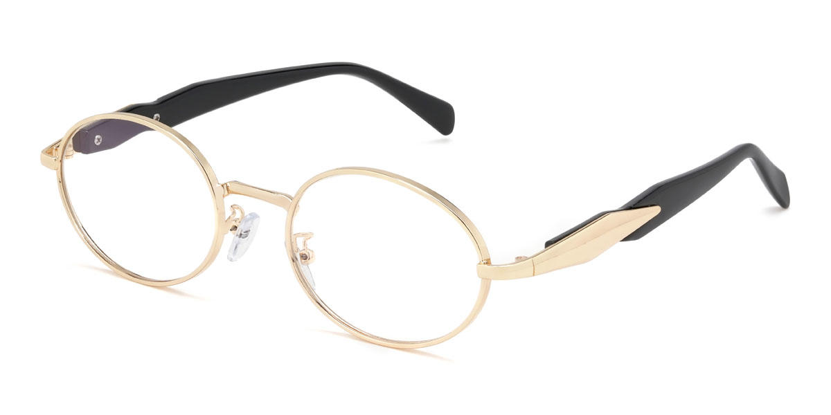 Gold Zaviyar Glasses - Oval Glasses