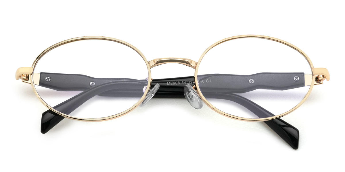 Gold Zaviyar Glasses - Oval Glasses